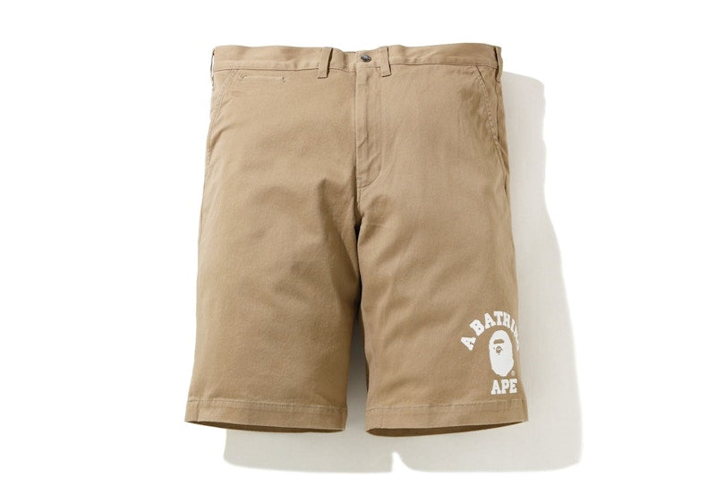 BAPE College Chino Shorts Beige