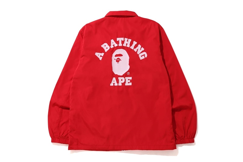 BAPE College Coach Jacket Red