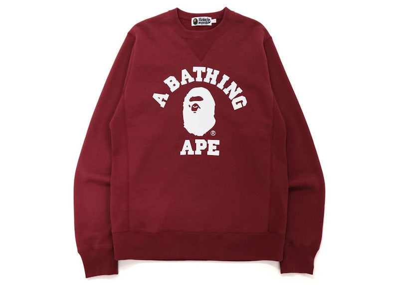 BAPE College Crewneck (FW21) Burgundy