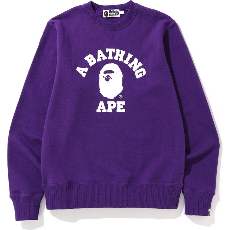 BAPE College Crewneck Purple