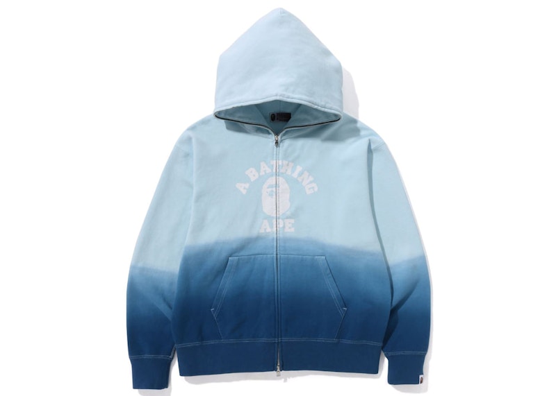 BAPE College Gradation Relaxed Fit Full Zip Hoodie Blue