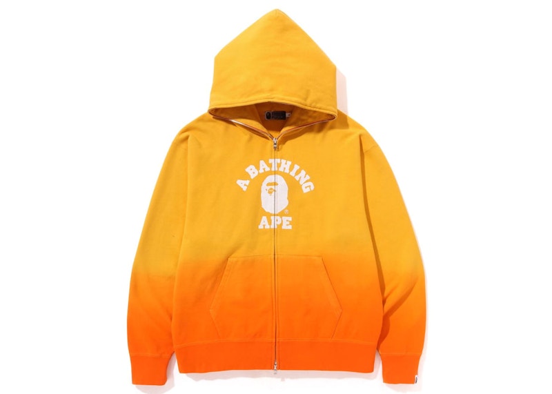 BAPE College Gradation Relaxed Fit Full Zip Hoodie Orange