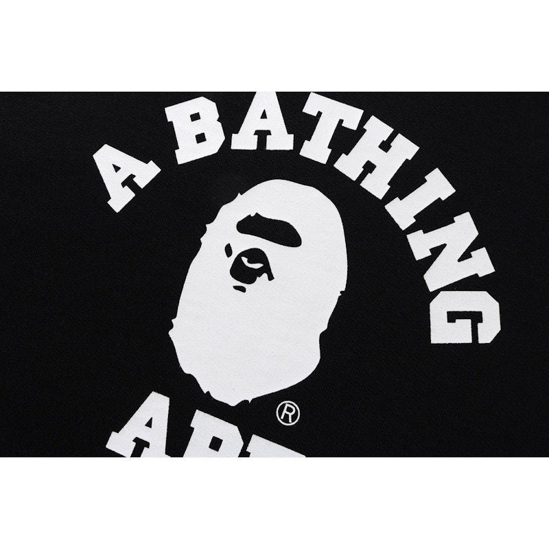 BAPE College Heavy Weight Pullover Hoodie Black/White