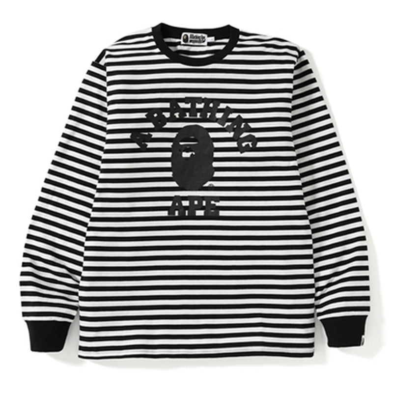 BAPE College Hoop Long Sleeve Tee White/Black