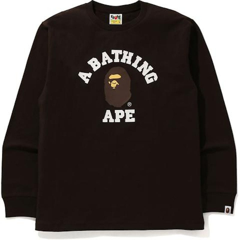 BAPE College L/S Tee Brown