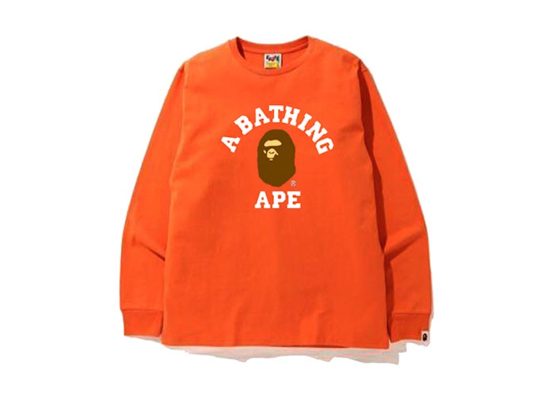 BAPE College L/S Tee Orange