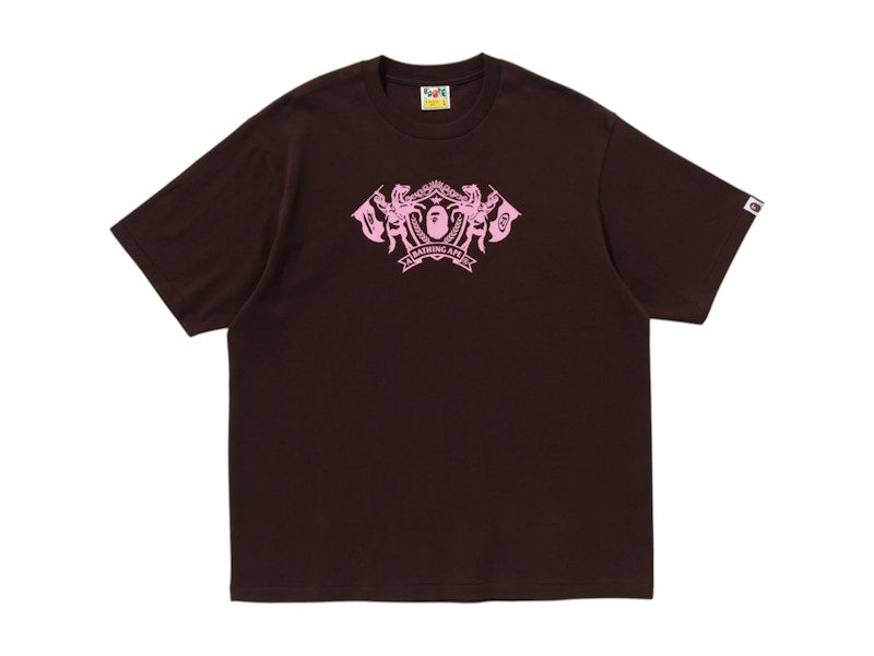BAPE College Logo Relaxed Fit Tee Brown