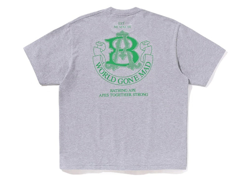 BAPE College Logo Relaxed Fit Tee Heather Grey