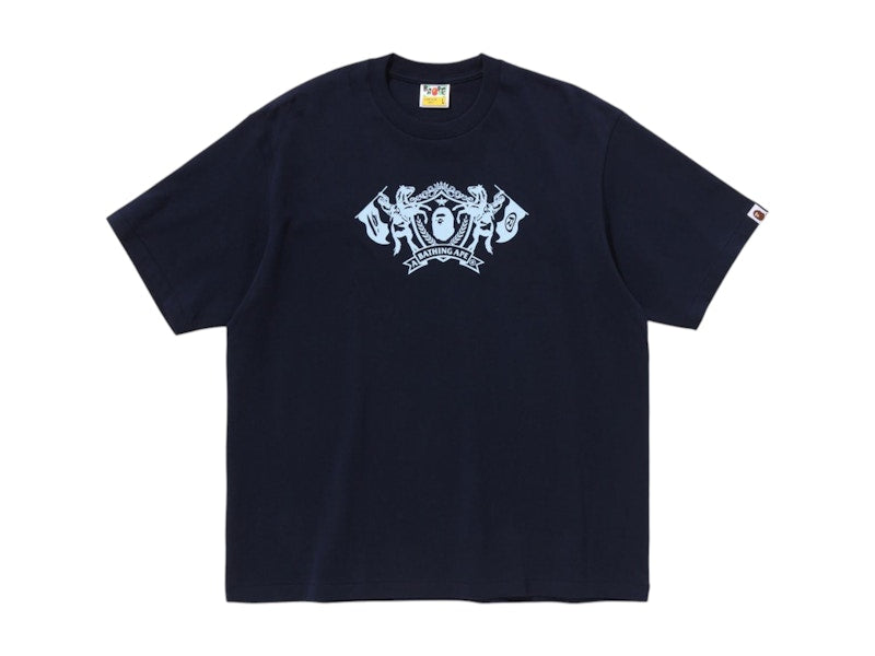 BAPE College Logo Relaxed Fit Tee Navy