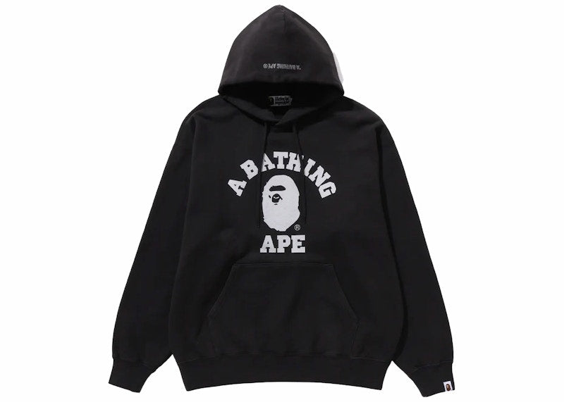 BAPE College Overdye Pullover Hoodie Black