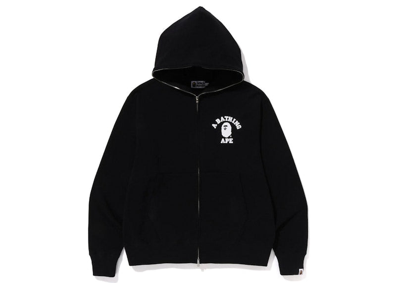 BAPE College Relaxed Fit Full Zip Hoodie (SS23) Black