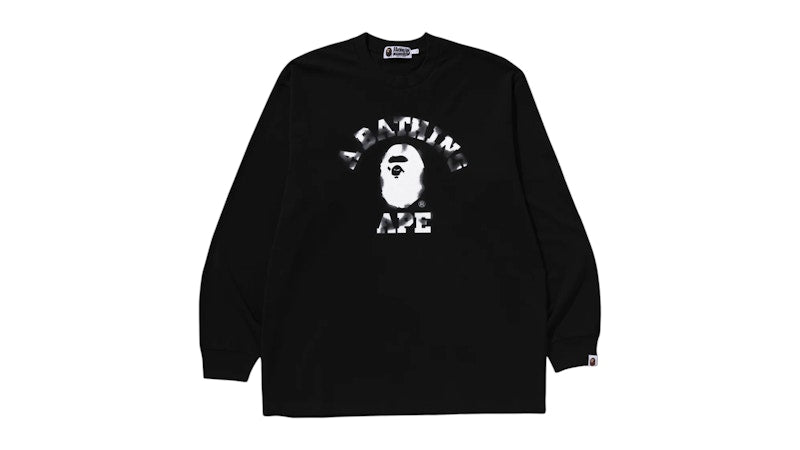BAPE College Relaxed Fit L/S Tee Black