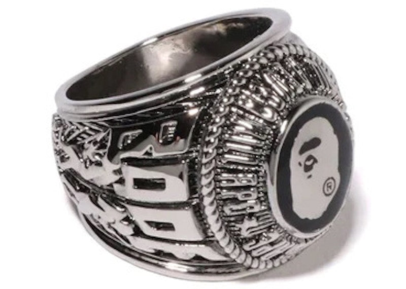 BAPE College Ring Silver