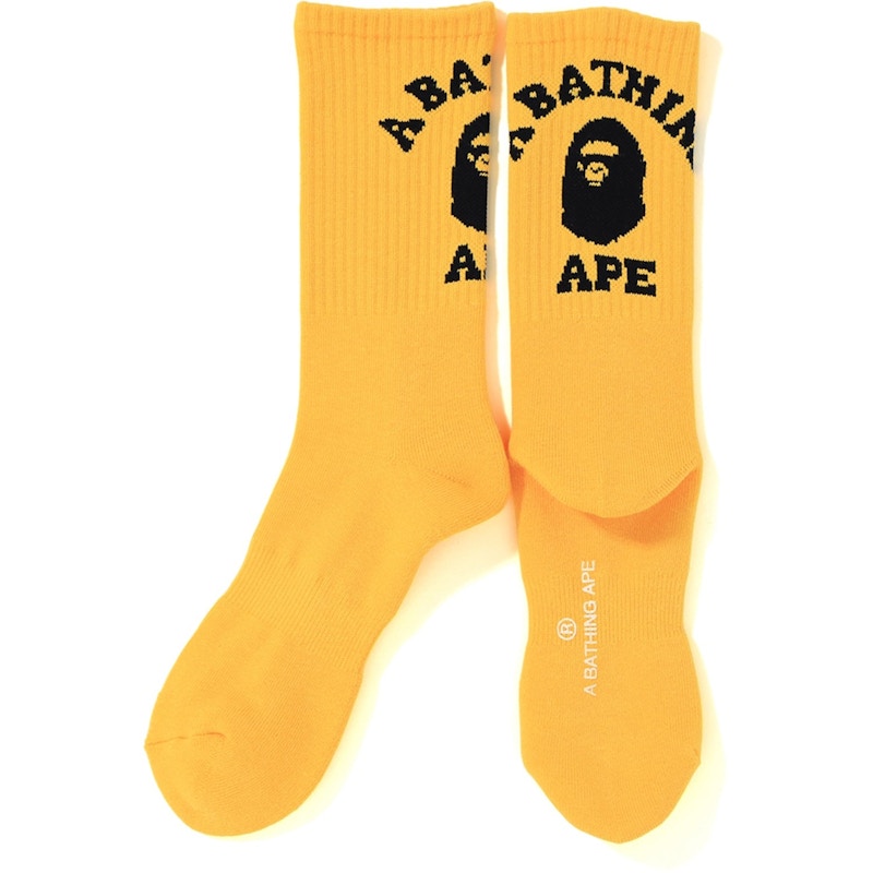 BAPE College Socks Yellow