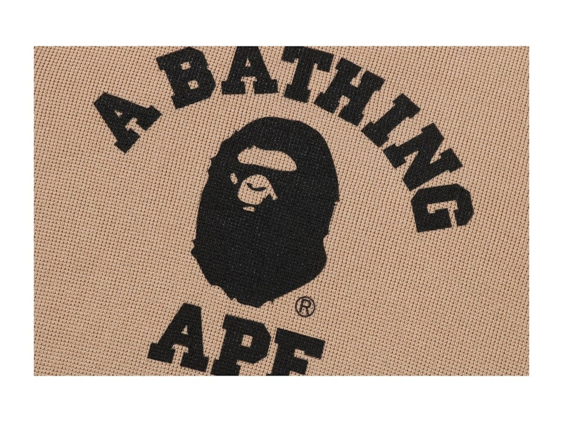 BAPE College Waffle Crewneck Sweater Beige
