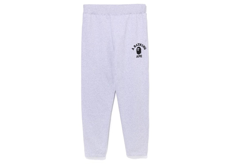 BAPE College Wide Fit Sweat Pants Light Grey