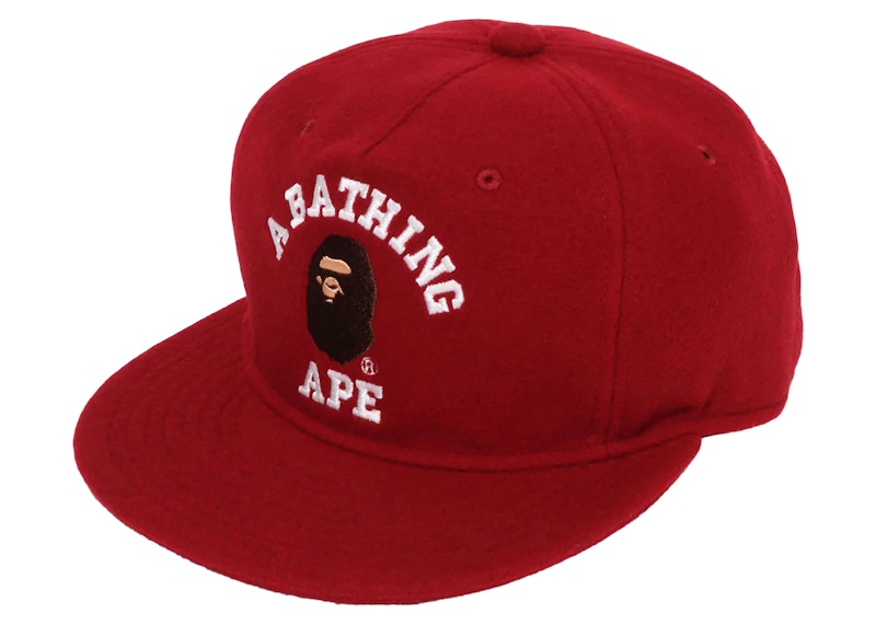 BAPE College Wool Cap Red
