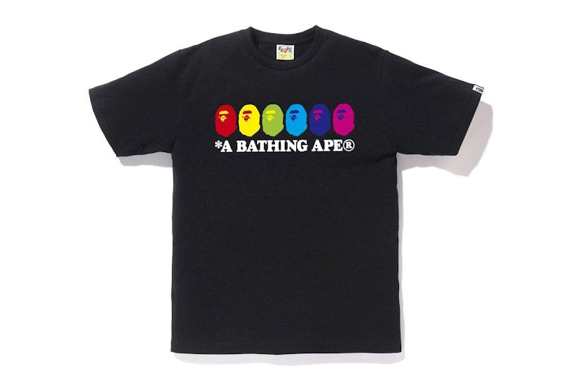 BAPE Color Ape Heads Tee Black
