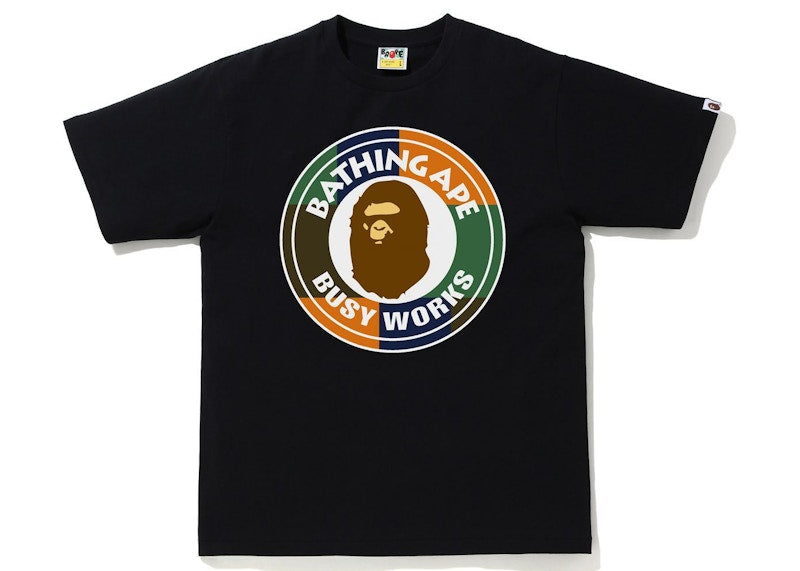 BAPE Color Block Busy Works Tee Black/Orange