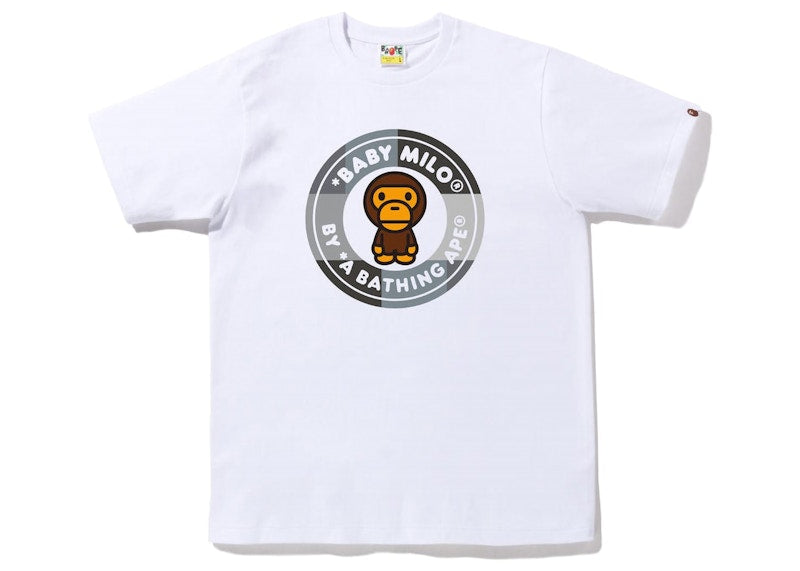 BAPE Color Block Milo Busy Works Tee White