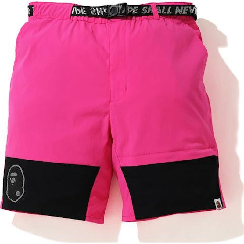 BAPE Color Block Nylon Block Short Pink