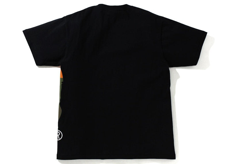 BAPE Color Block Side Big Ape Head Tee Black/Orange