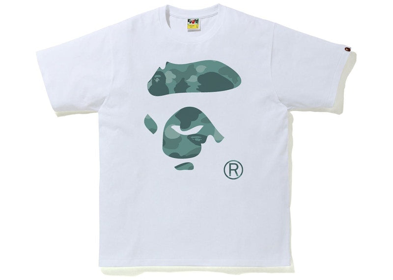 BAPE Color Camo Ape Face Tee White/Green