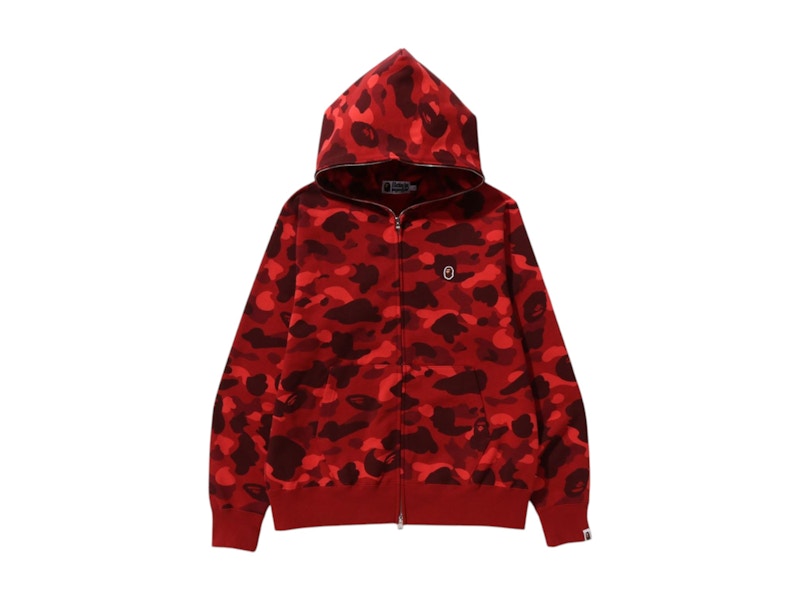 BAPE Color Camo Ape Head One Point Full Zip Hoodie (FW24) Red