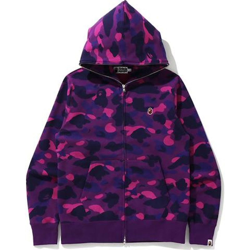 BAPE Color Camo Ape Head One Point Full Zip Hoodie Purple