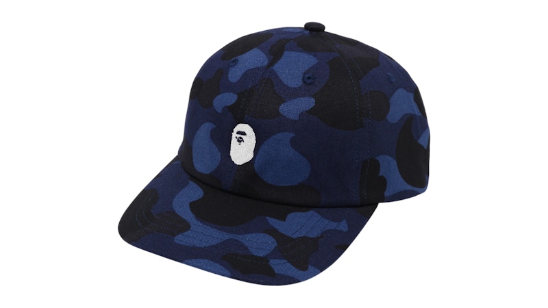BAPE Color Camo Ape Head One Point Panel Cap Navy