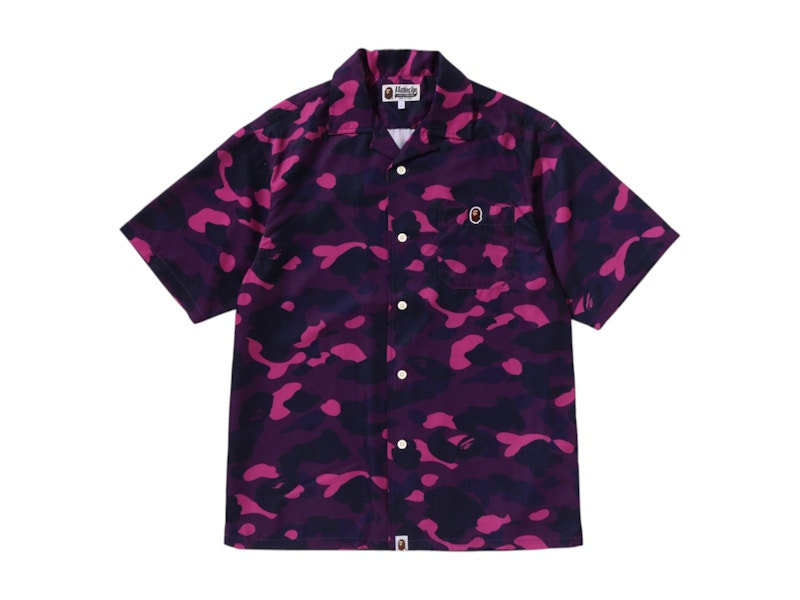 BAPE Color Camo Ape Head One Point Shirt Purple