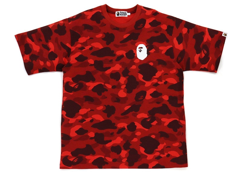 BAPE Color Camo Ape Head Relaxed Fit Tee Red