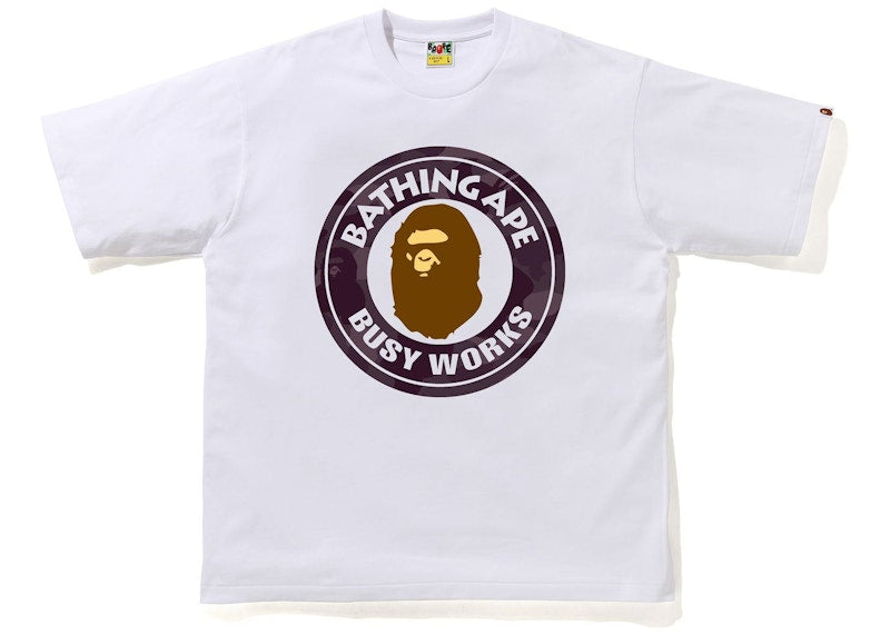 BAPE Color Camo Busy Works Relaxed Fit Tee White/Burgundy