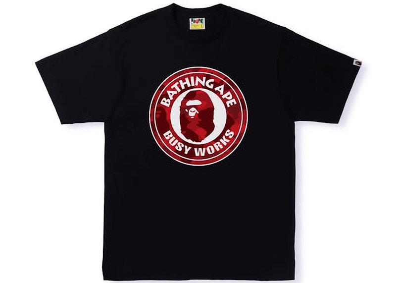 BAPE Color Camo Busy Works Tee (SS22) Black Double Red