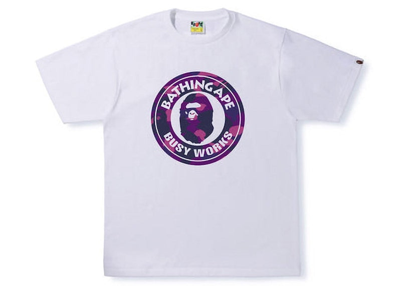 BAPE Color Camo Busy Works Tee (SS22) White Double Purple