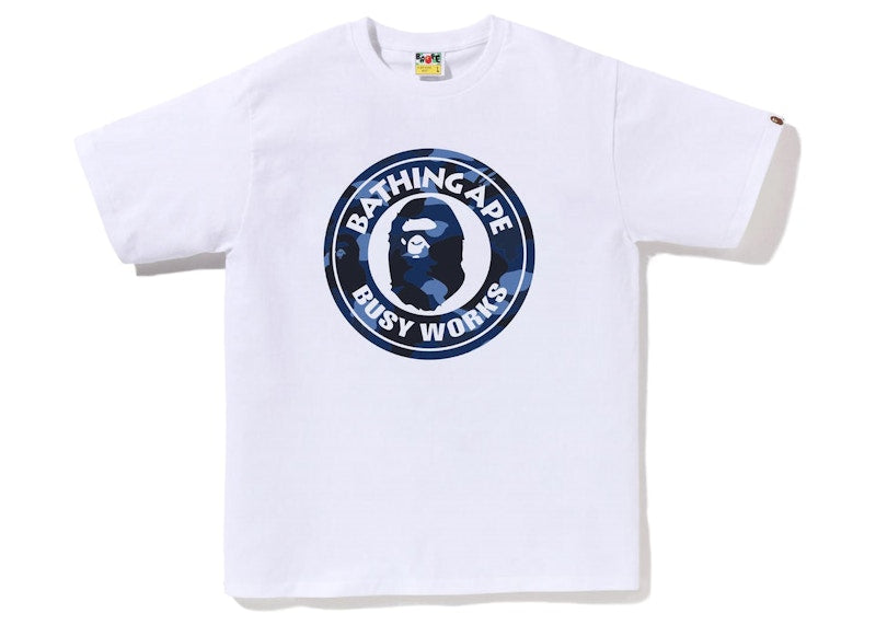 BAPE Color Camo Busy Works Tee (SS23) White Navy