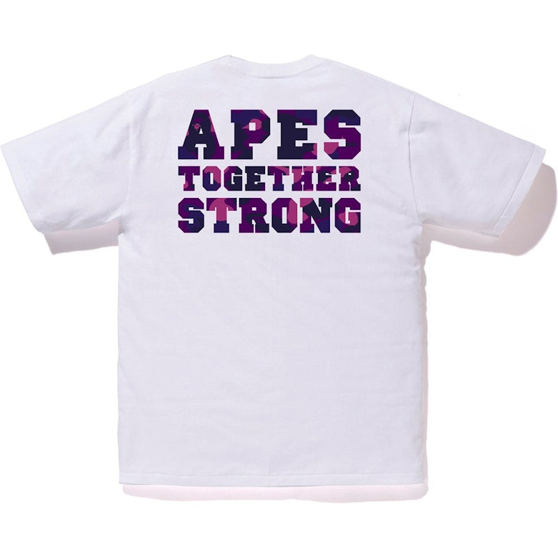 BAPE Color Camo College ATS Tee White/Purple