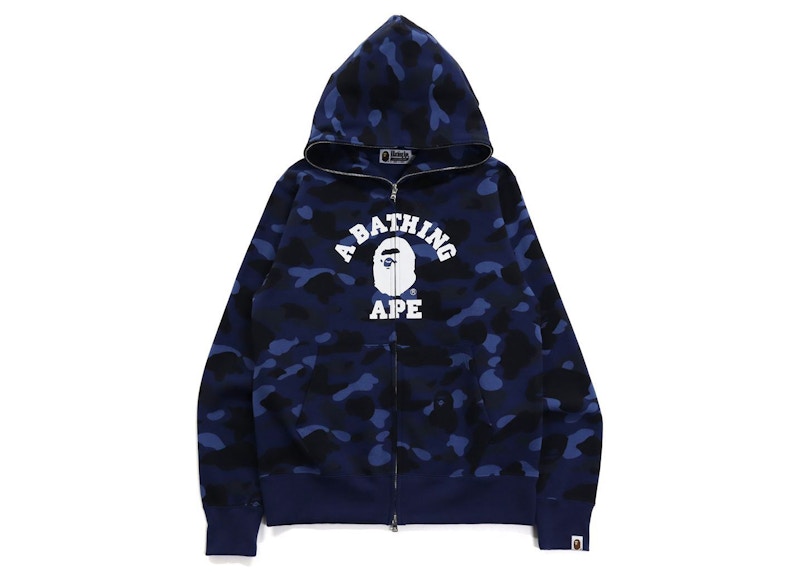 BAPE Color Camo College Full Zip Hoodie (FW21) Navy
