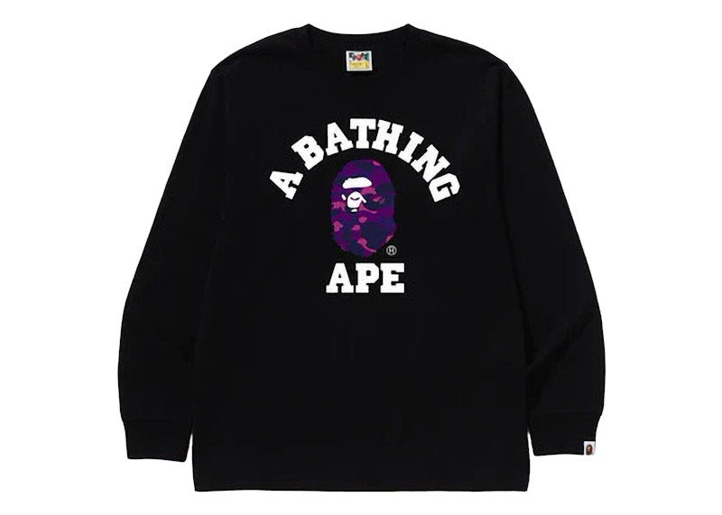 BAPE Color Camo College L/S Tee (FW24) Black/Purple
