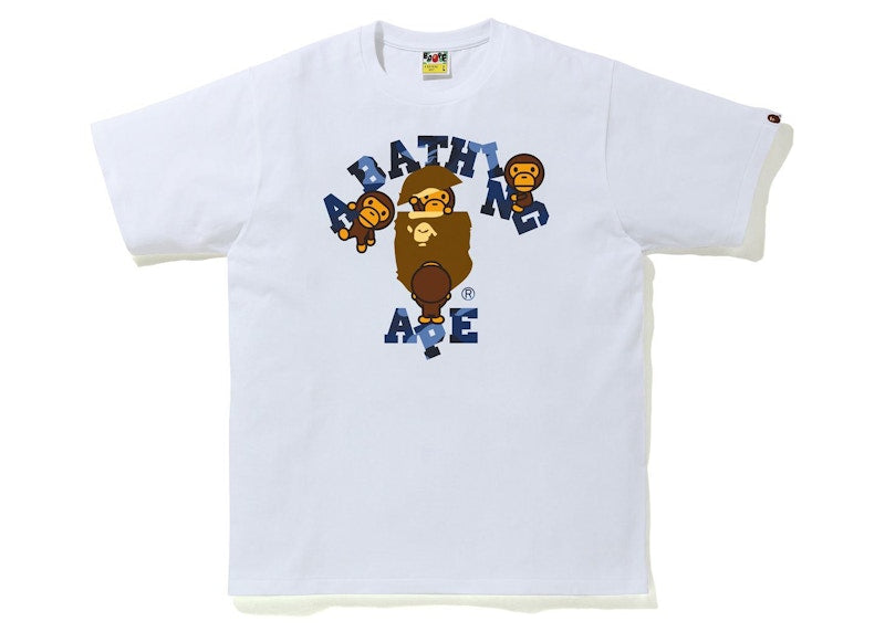 BAPE Color Camo College Milo Tee White/Navy