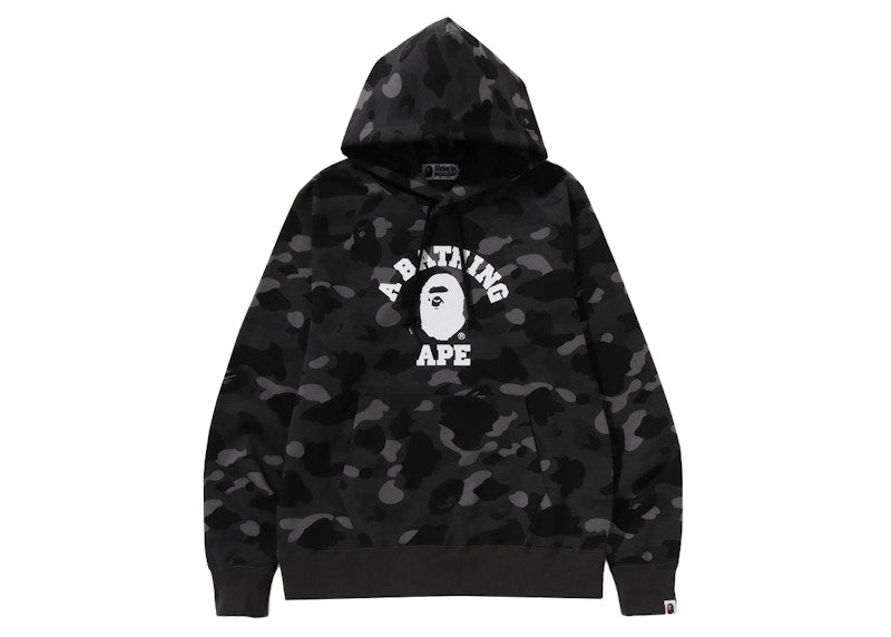 BAPE Color Camo College Pullover Hoodie Black