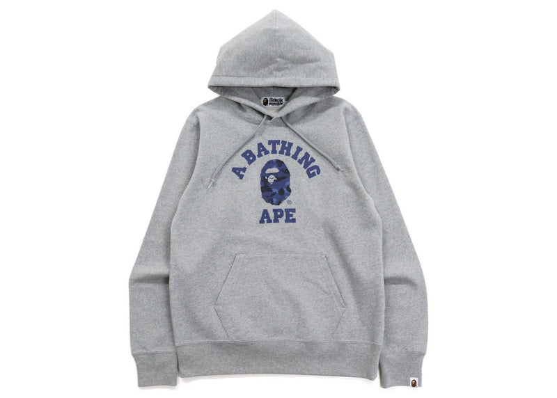 BAPE Color Camo College Pullover Hoodie (FW21) Gray/Navy