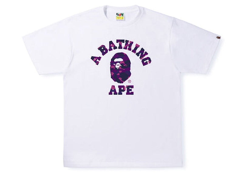 BAPE Color Camo College Tee White/Purple