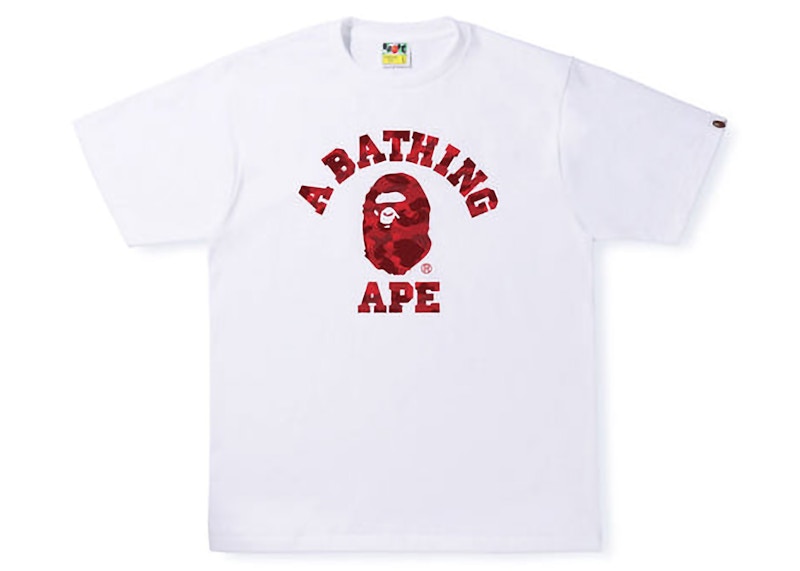 BAPE Color Camo College Tee White/Red