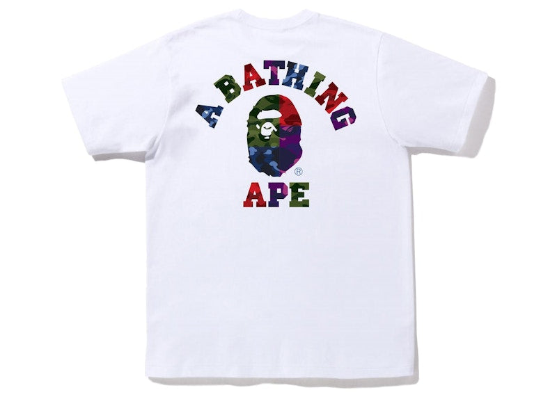 BAPE Color Camo Crazy College ATS Tee White