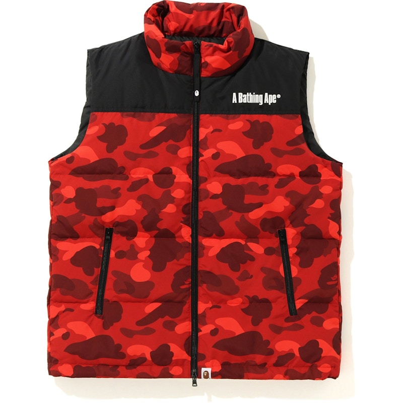 BAPE Color Camo Down Vest (FW19) Red
