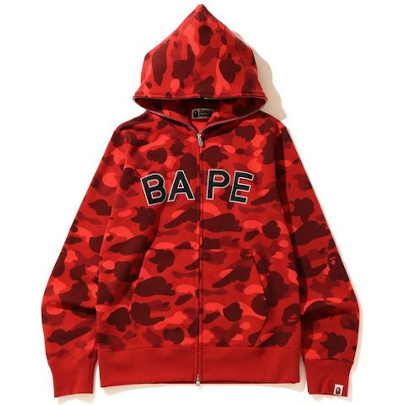 BAPE Color Camo Full Zip Hoodie (FW19) Red