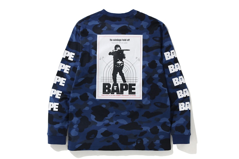 BAPE Color Camo Hunting L/S Tee Navy