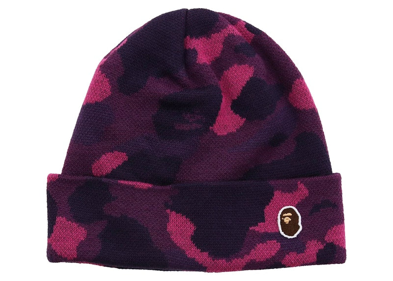 BAPE Color Camo Knit Cap Purple