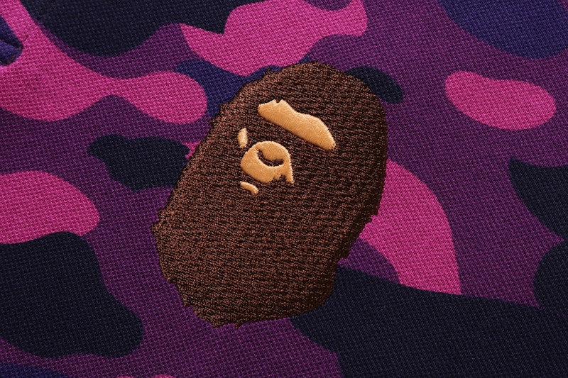 BAPE Color Camo Large Ape Head Polo Purple